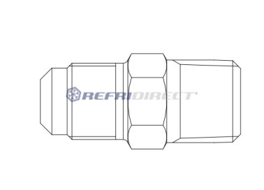 brass fittings Castel, SAE for NPT unions Mod. 7130/2 1/4 SAE X 1/4 NPT